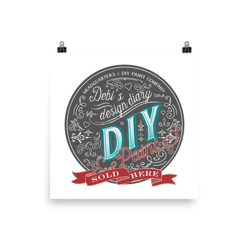 DIY Round Sold Here Photo Paper Poster